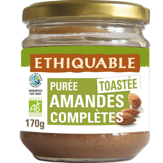 Pâte à Tartiner Purée d'Amandes Complètes Tunisie Bio ETHIQUABLE le pot de 170 g