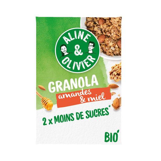 Céréales Granola Amande et Miel Bio Aline & OLIVIER le paquet de 310G