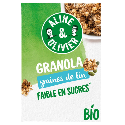 Céréales Granola Graine de Lin Bio Aline & OLIVIER le paquet de 310G