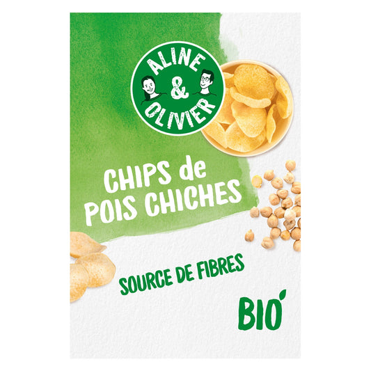 Chips de Pois Chiche Bio Aline & OLIVIER le paquet de 80G