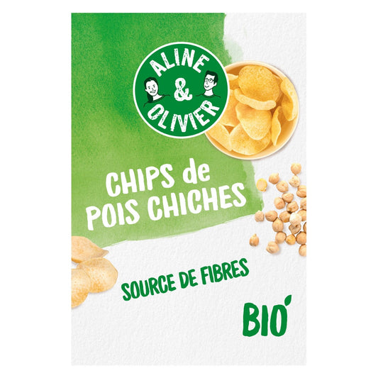 Chips de Pois Chiche Bio Aline & OLIVIER le paquet de 80G