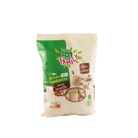 Céréales Fourrées au Cacao Noisette Bio Aline & OLIVIER le paquet de 250G
