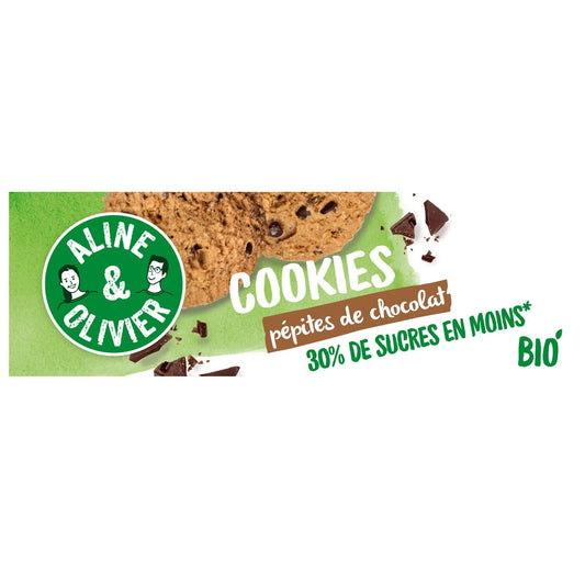 Cookies Pépites de Chocolat Bio Aline & OLIVIER la boite de 170G