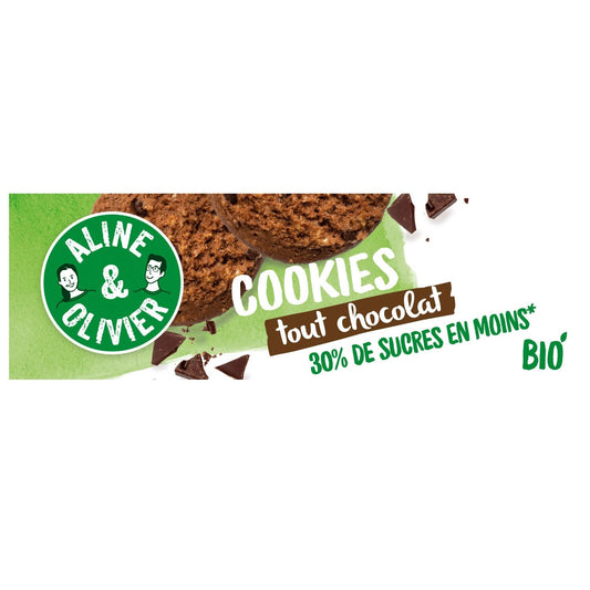 Cookies Tout Chocolat Bio Aline & OLIVIER la boite de 170G