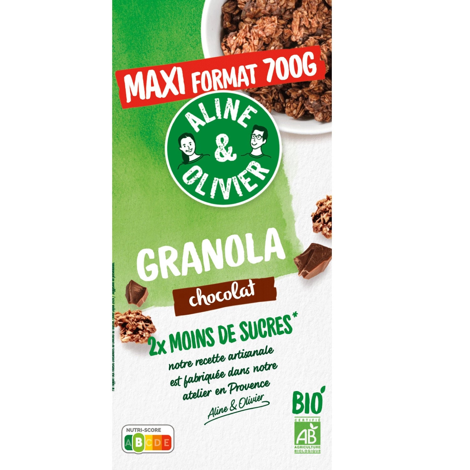 Granola pépites chocolat Bio ALINE & OLIVIER 