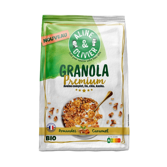 Granola Premium Amandes Caramen Bio Aline & OLIVIER le sachet de 310g