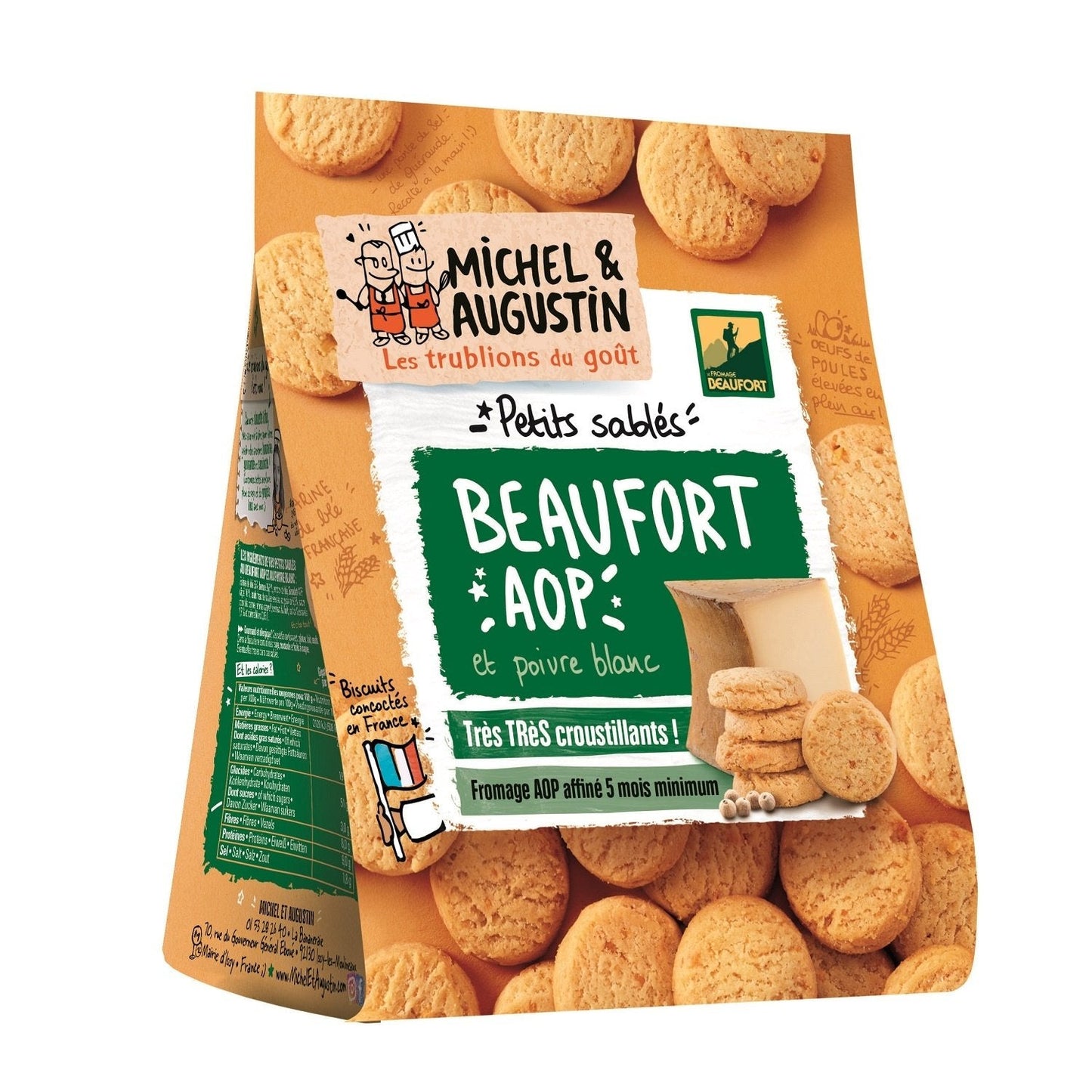 [ANTI-GASPILLAGE] Biscuits Apéritifs Sablés Beaufort/poivre MICHEL ET AUGUSTIN - Date de durabilité minimale : 05/2025