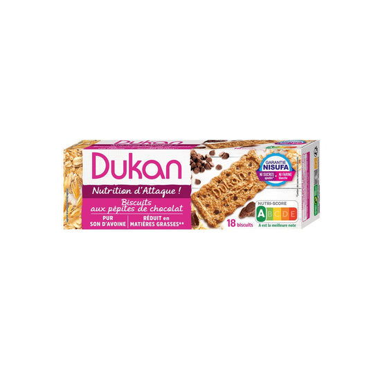 Biscuits Son d'Avoine Chocolat Sans Sucres Ajoutés REGIME DUKAN la boite de 18 - 225 g