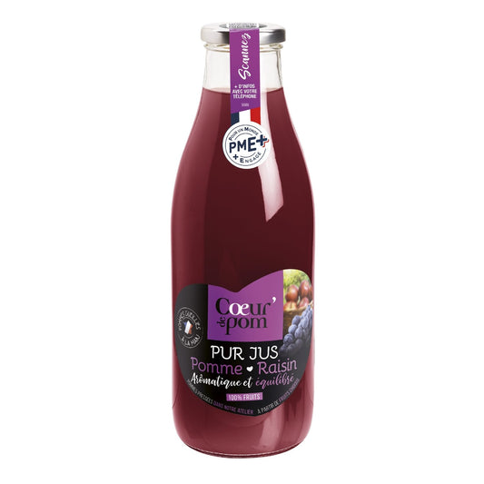 Jus de Pomme et Raison Pur Jus COEUR DE POM' la bouteille de 1L