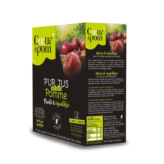 Jus de Pomme Pur Jus Multivariétal Sans Sucres Ajoutés COEUR DE POM'