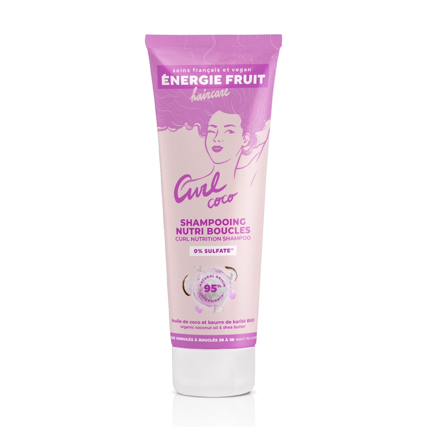 Shampoing Nutri Boucles Cheveux Ondulés à Bouclés Coco et Beurre de Karité ENERGIE FRUIT le flacon de 250mL