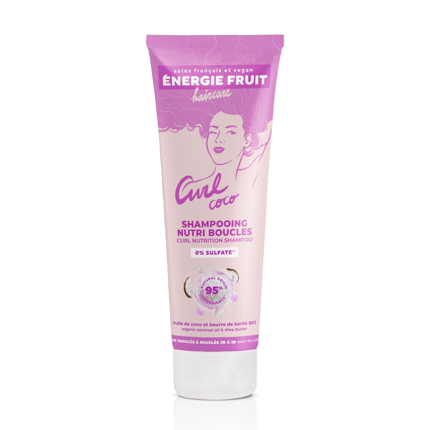 Shampoing Nutri Boucles Cheveux Ondulés à Bouclés Coco et Beurre de Karité ENERGIE FRUIT le flacon de 250mL