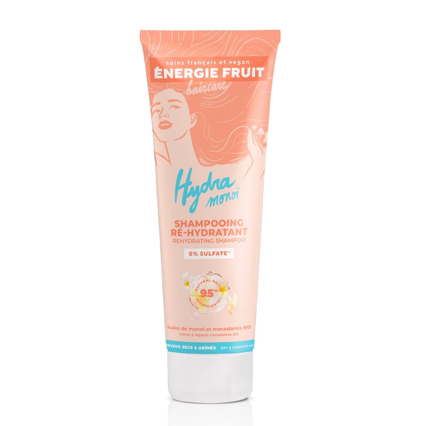Rehydrating Shampoo for Dry and Damaged Hair Monoi and Macadamia Oil 0% FRUIT ENERGY