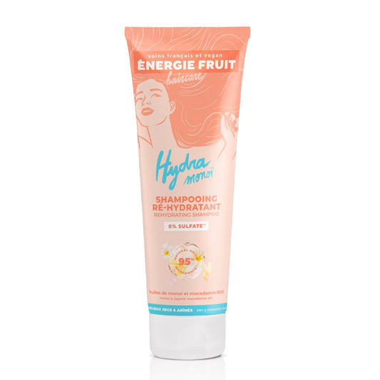 Shampoing Réhydratant Cheveux Secs et Abîmés Monoi et Huile de Macadamia 0% ENERGIE FRUIT