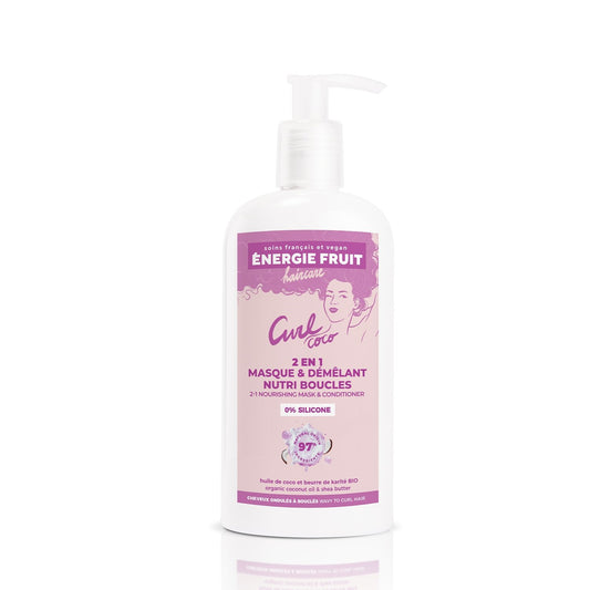 Masque Coco et Beurre de Karité Bio Cheveux Bouclés et Frisés ENERGIE FRUIT le flacon de 300ml