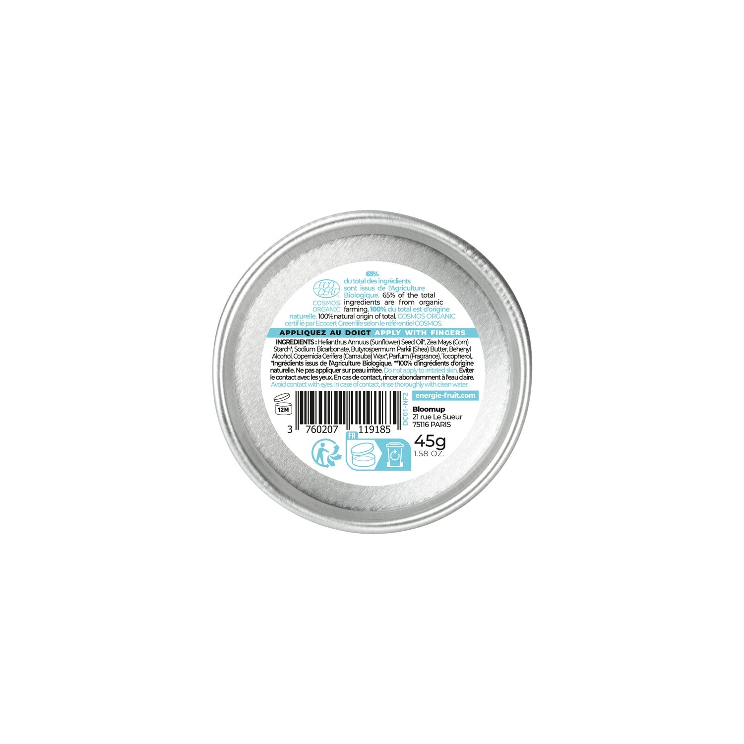 Déodorant crème 48H Monoï Bio ENERGIE FRUIT 