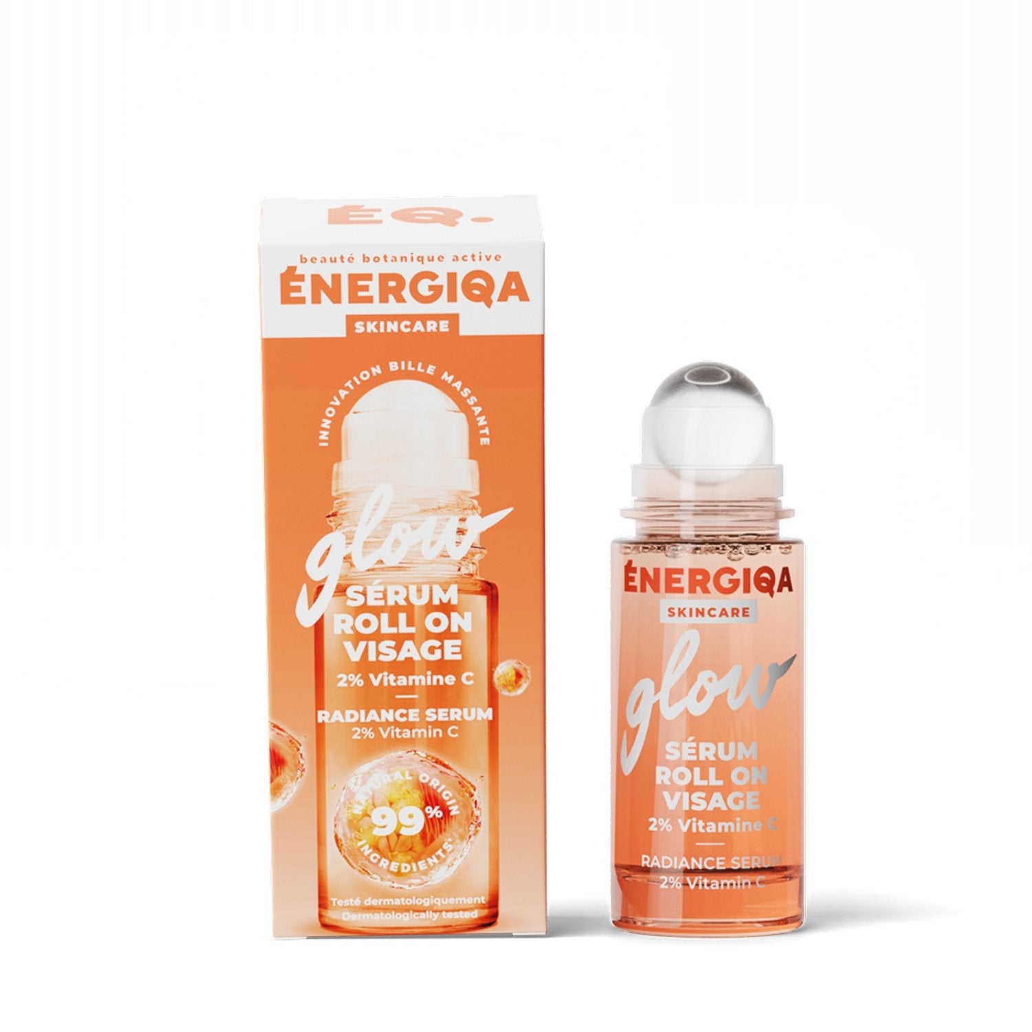 Sérum Roll On Visage Glow 2% Vitamine C ENERGIQA le flacon de 30mL