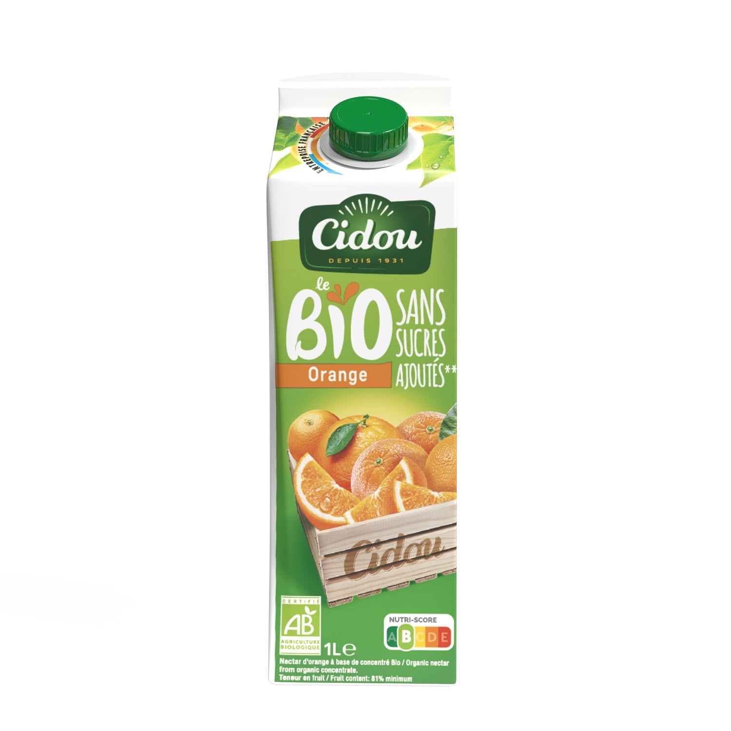 Nectar d'Orange Bio Sans Sucres Ajoutés CIDOU 
