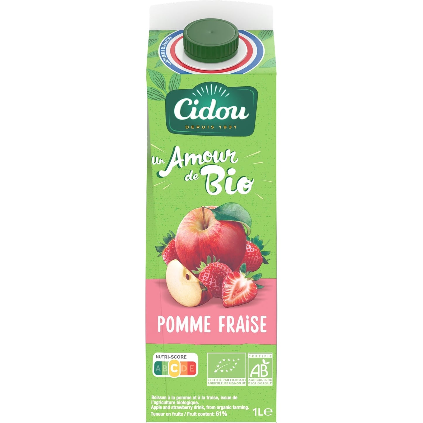 Nectar Pomme Fraise Sans Sucre Ajouté Bio CIDOU 