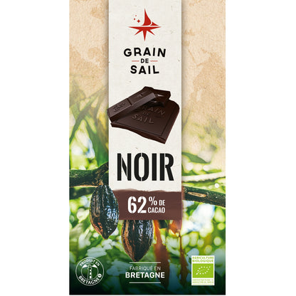 Tablette de Chocolat noir 62% Bio GRAIN DE SAIL 