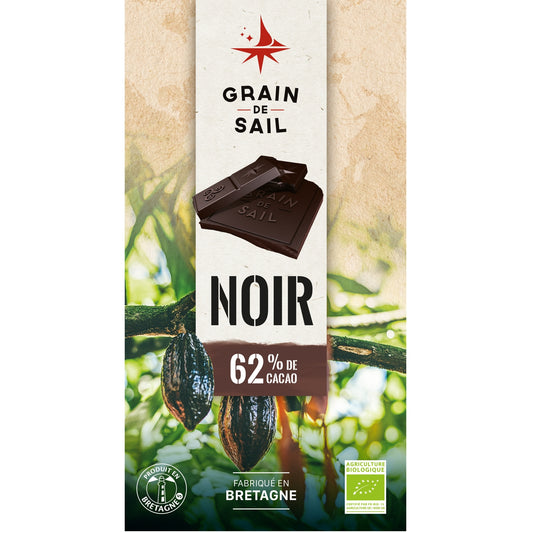 Tablette de Chocolat noir 62% Bio GRAIN DE SAIL 