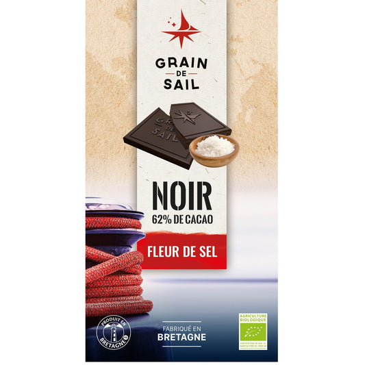 Tablette de Chocolat Noir Fleur de Sel Bio GRAIN DE SAIL la tablette de 100g