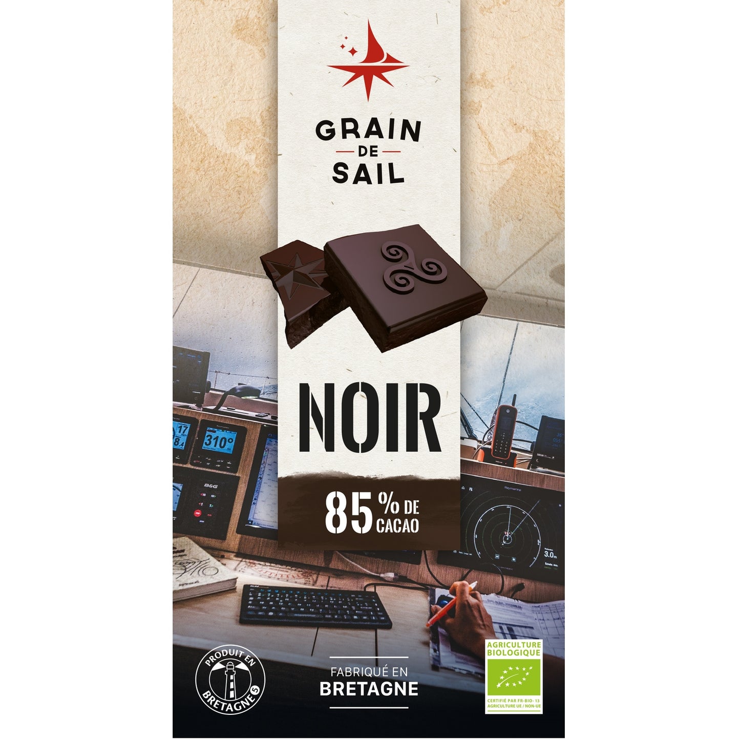 Tablette de Chocolat Noir 85% Bio GRAIN DE SAIL 