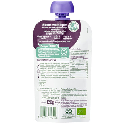 Compotes Bébé Dès 4 Mois Pomme Figue Sans Sucres Ajoutés Bio GOOD GOUT