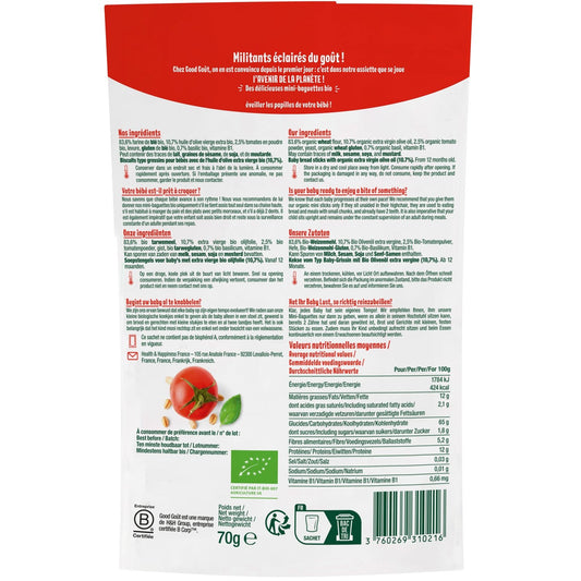 Baby Biscuits From 12 Months Tomato Mini-Baguettes Organic GOOD GOUT