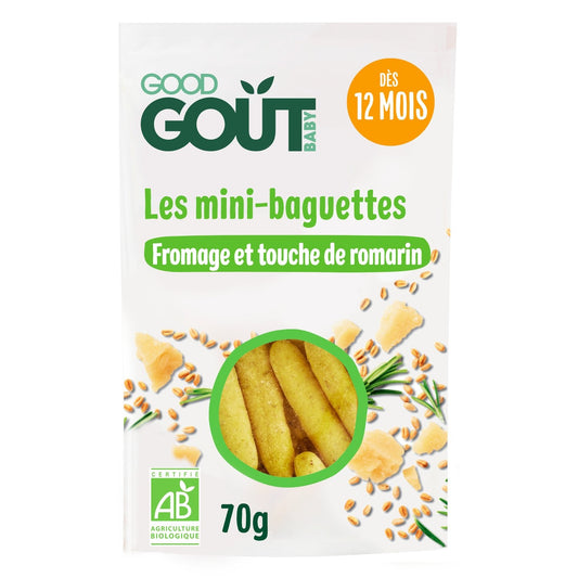 Biscuits Bébé Dès 12 Mois Mini Baguettes Fromage Romarin Bio Good Goût GOOD GOUT Le Sachet De 70g