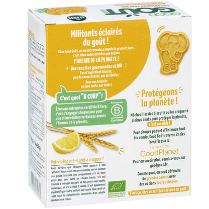 Biscuits Bébé Dès 10 Mois en Forme d'Animaux Saveur Citron Bio GOOD GOUT