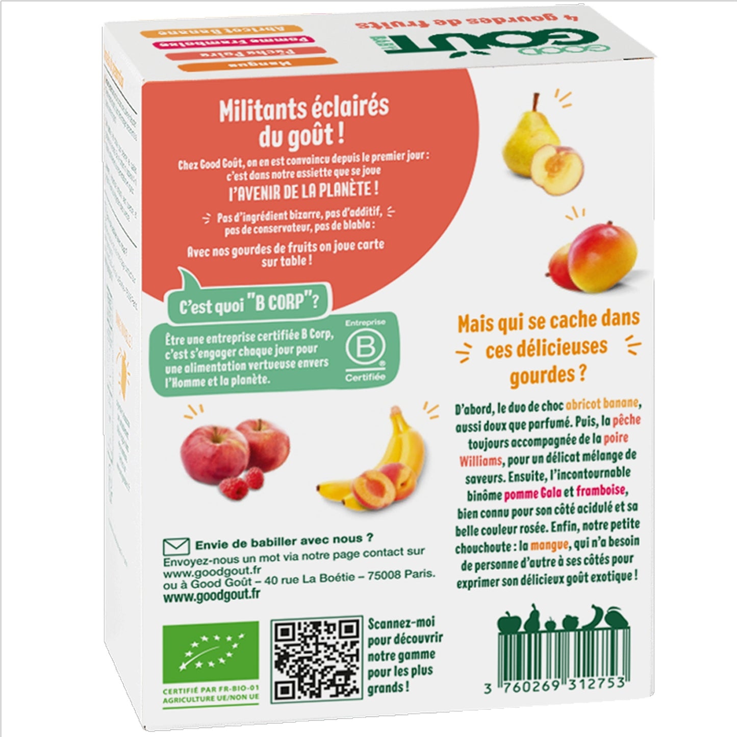Compotes Bébé Dès 4 Mois 4 Recettes Sans Sucres Ajoutés Variety Fruits Bio GOOD GOUT