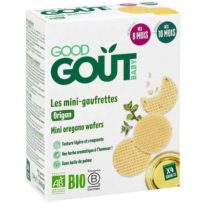 Baby Salty Biscuits From 8 Months Mini Wafers Oregano &amp; Organic Olive Oil GOOD GOUT
