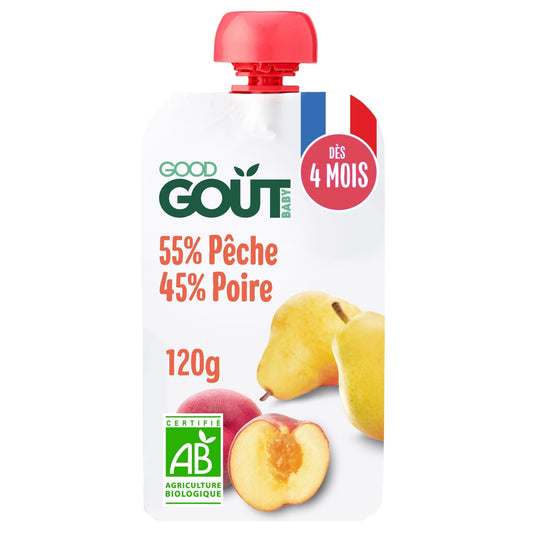 Baby Compotes From 4 Months Pear Peach No Added Sugar Organic GOOD GOUT