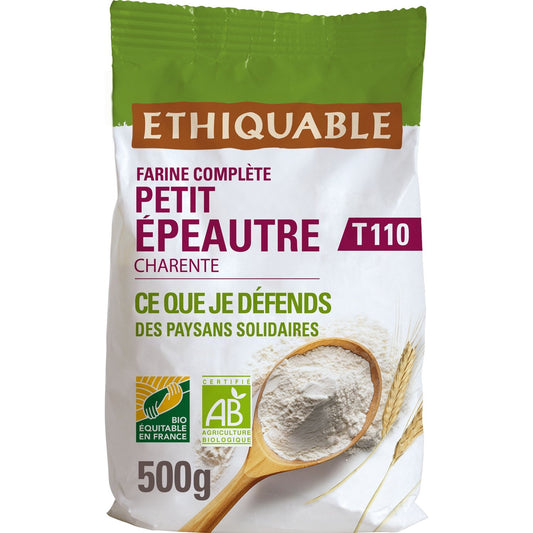 Farine Complète de Petit Epeautre T110 Charente Bio PAYSANS D'ICI le paquet de 500g