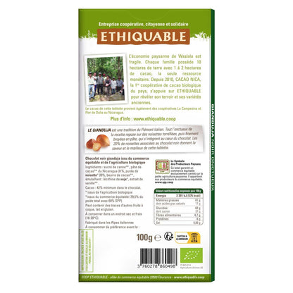 Organic Smooth Nicaraguan Gianduja Dark Chocolate Bar ETHIQUABLE