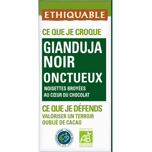 Organic Smooth Nicaraguan Gianduja Dark Chocolate Bar ETHIQUABLE