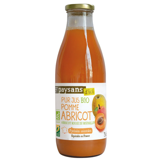 100% Pure Apple Apricot Juice Pyrénées Orientales Organic PAYSANS D'ICI