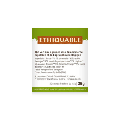Thé Vert Agrumes Ceylan Bio ETHIQUABLE