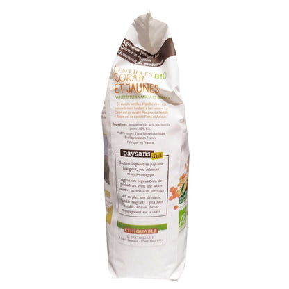 Lentilles Duo Corail Jaune Gascogne Bio PAYSANS D'ICI