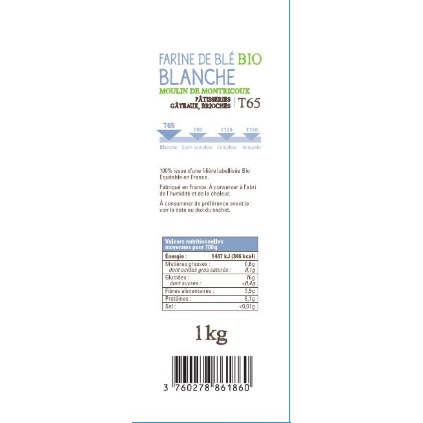 [ANTI-GASPILLAGE] Farine de Blé Blanche T65 Gers Bio PAYSANS D'ICI - Date de durabilité minimale : 15/05/2025
