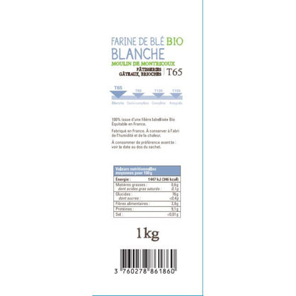 [ANTI-GASPILLAGE] Farine de Blé Blanche T65 Gers Bio PAYSANS D'ICI - Date de durabilité minimale : 15/05/2025