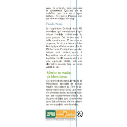 [ANTI-GASPILLAGE] Farine de Blé Blanche T65 Gers Bio PAYSANS D'ICI - Date de durabilité minimale : 15/05/2025