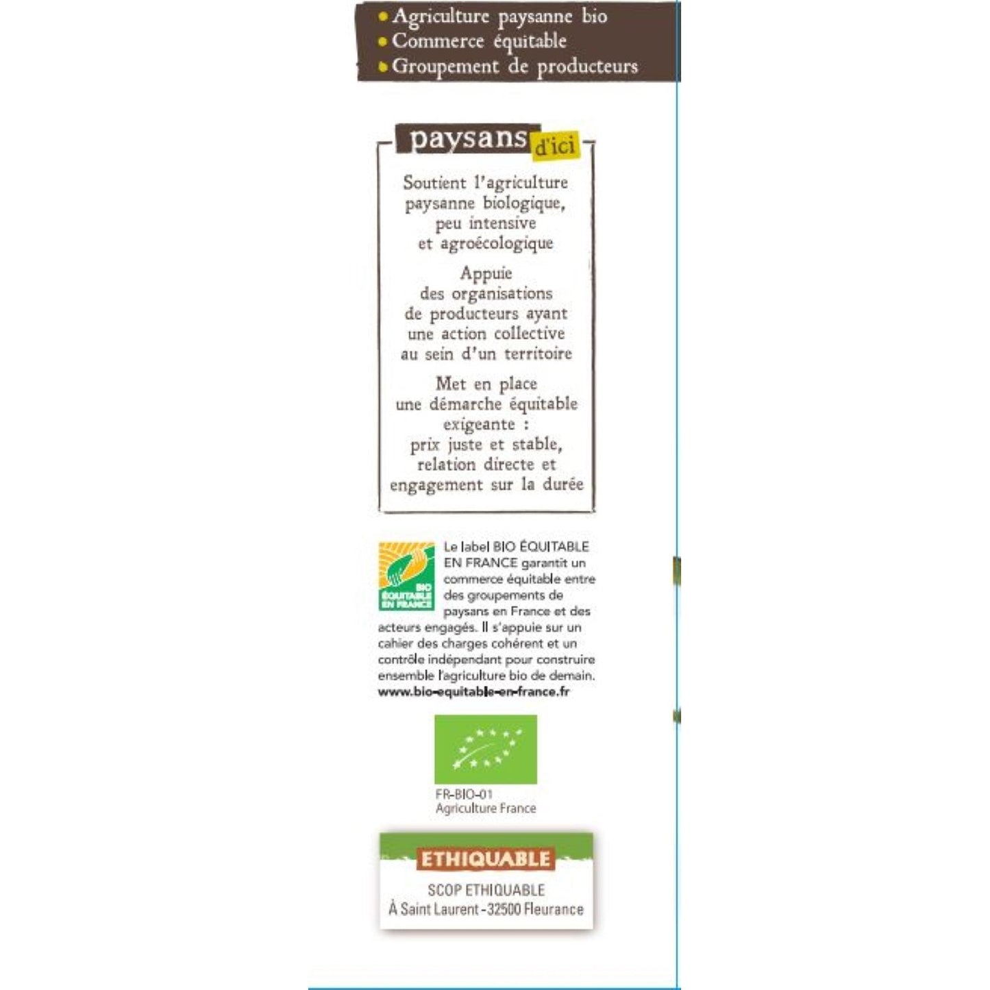 [ANTI-GASPILLAGE] Farine de Blé Blanche T65 Gers Bio PAYSANS D'ICI - Date de durabilité minimale : 15/05/2025