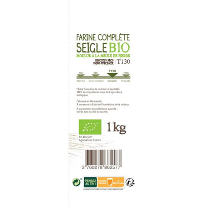 Farine de Seigle Complete T130 Normandie Bio PAYSANS D'ICI