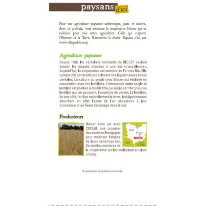 Farine de Seigle Complete T130 Normandie Bio PAYSANS D'ICI