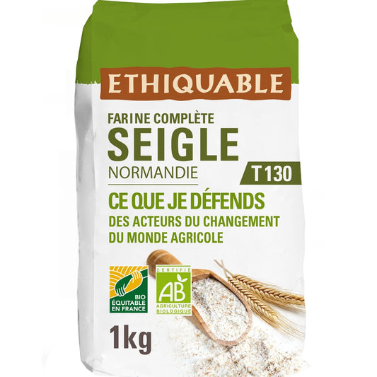 Farine de Seigle Complete T130 Normandie Bio PAYSANS D'ICI le paquet de 1 kg