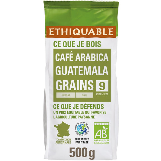 Café en Grains Pur Arabica Guatemala BIO ETHIQUABLE le paquet de 500g