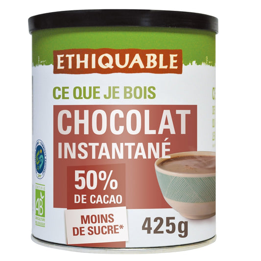 Chocolat Instantané en Poudre 50% Cacao Bio ETHIQUABLE