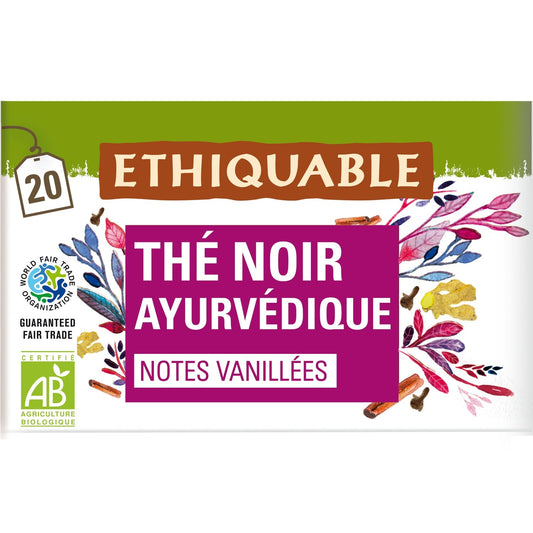 Thé Noir aux Notes Vanillées Bio ETHIQUABLE la boite de 20 sachets